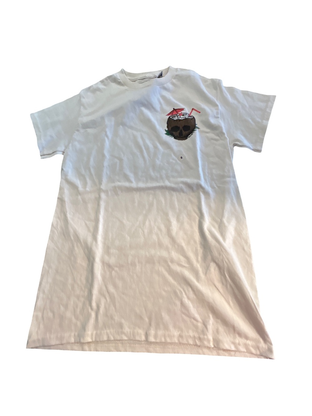 Riot Society Coconut Skull Drink Graphic Tee Shirt Men's Size S White Cotton NWT